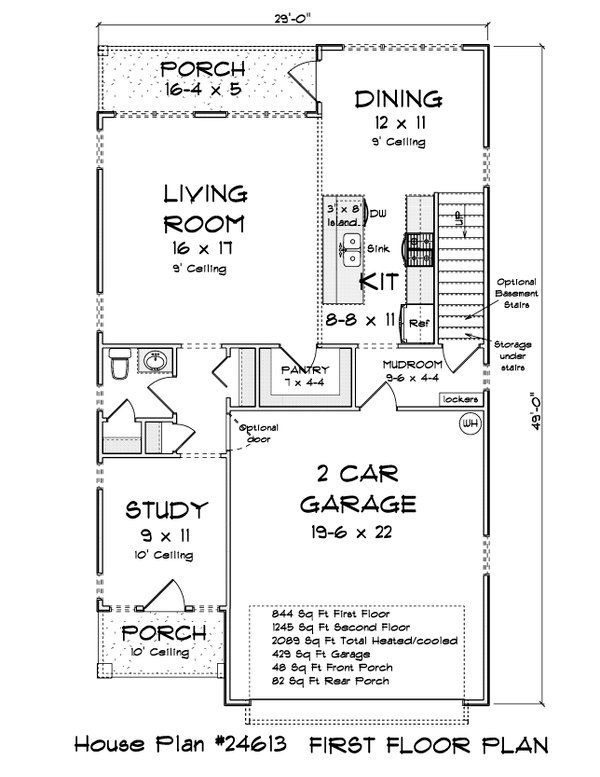 House Blueprint - Cottage Floor Plan - Main Floor Plan #513-2406