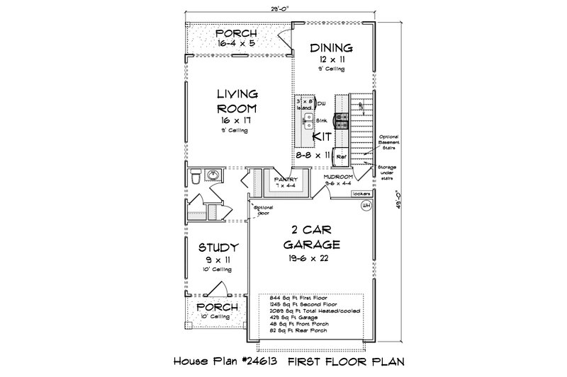Architectural House Design - Floor Plan - Main Floor for Cottage House Plan #513-2406 - 4 bed, 2.5 bath