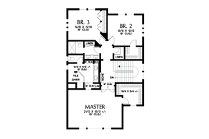 Floor Plan - Upper Floor for Contemporary House Plan #48-991 - 3 bed, 2.5 bath