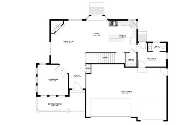 Craftsman Floor Plan - Main Floor Plan #1060-65