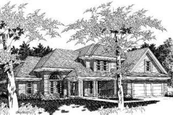 Exterior - Front Elevation 4 for Traditional House Plan #329-127 - 5 bed, 3 bath