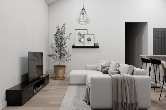 Interior - Family Room for Contemporary House Plan #1112-6 - 2 bed, 1 bath