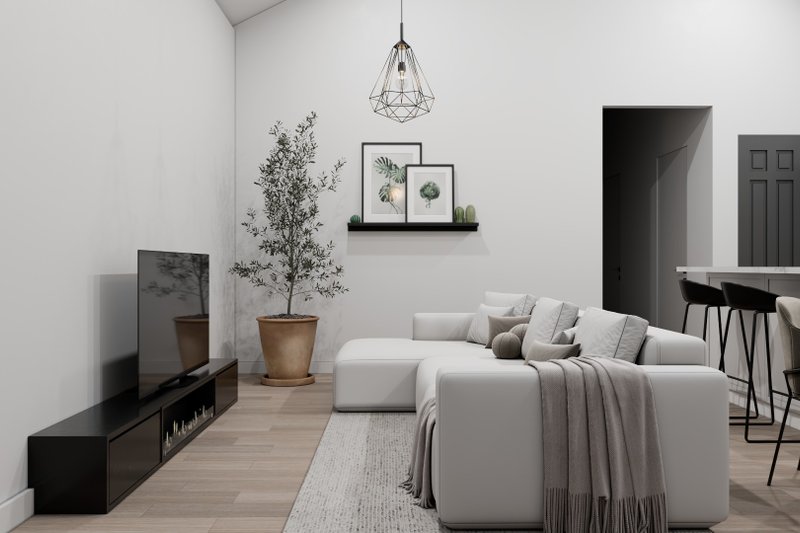 Architectural House Design - Interior - Family Room for Contemporary House Plan #1112-6 - 2 bed, 1 bath
