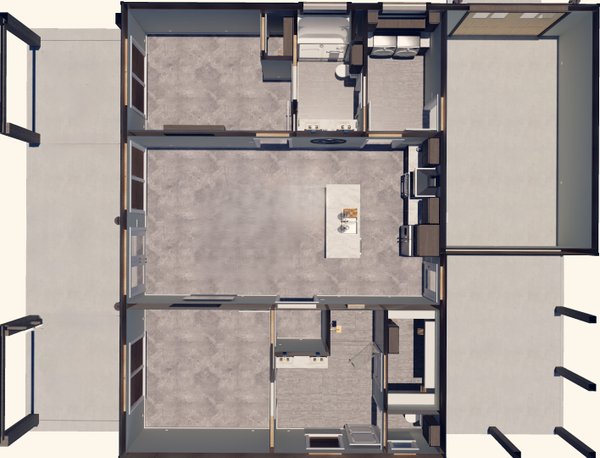 Dream House Plan - Floor Plan - Main Floor for Farmhouse House Plan #44-318 - 2 bed, 3 bath