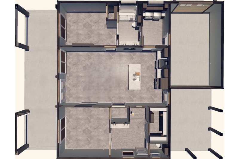 Dream House Plan - Floor Plan - Main Floor for Farmhouse House Plan #44-318 - 2 bed, 3 bath