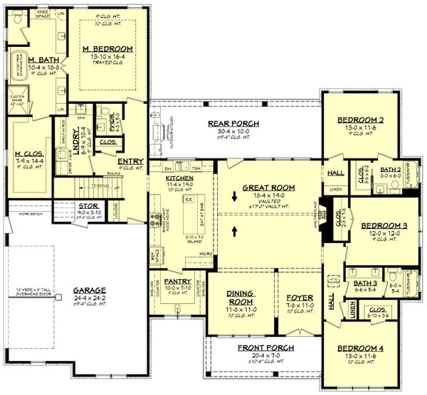 Farmhouse Floor Plan - Main Floor Plan #430-380