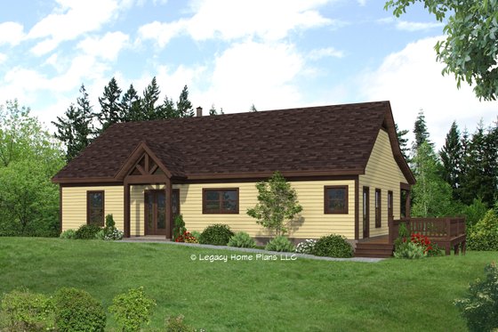 Exterior - Rear Elevation for Cabin House Plan #932-845 - 2 bed, 2 bath