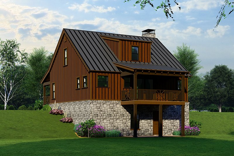 House Plan Design - Exterior - Rear Elevation for Country House Plan #923-321 - 3 bed, 2.5 bath