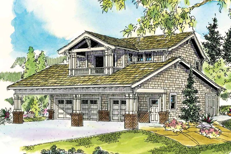 Architectural House Design - Bungalow style, front elevation