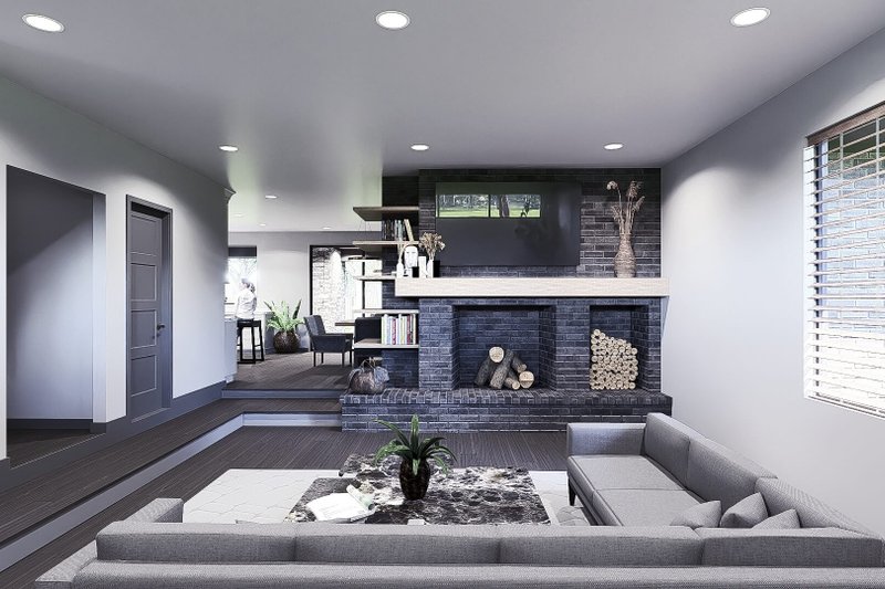 House Design - Interior - Family Room 2 for Contemporary House Plan #1095-1 - 4 bed, 3.5 bath
