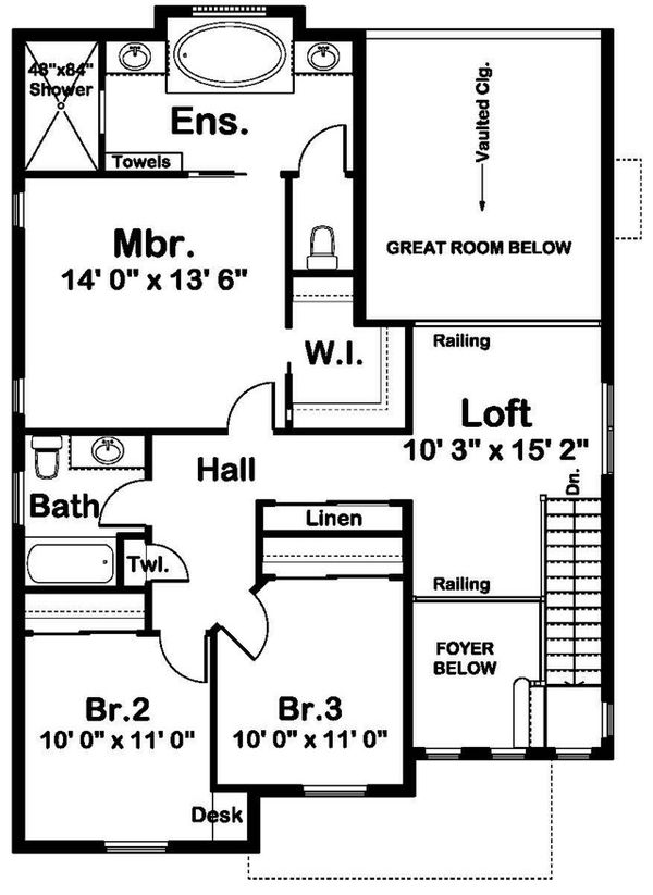 Architectural House Design - Farmhouse Floor Plan - Upper Floor Plan #126-213