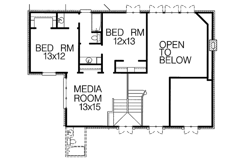 Home Plan - Floor Plan - Upper Floor for Country House Plan #15-334 - 3 bed, 2.5 bath