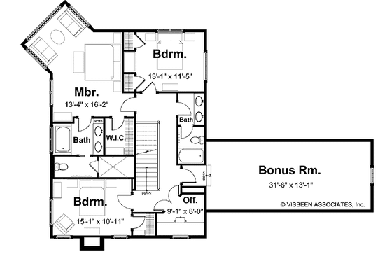 Floor Plan - Upper Floor for Craftsman House Plan #928-75 - 3 bed, 2.5 bath