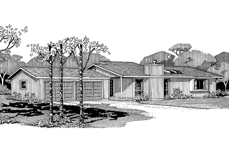 Architectural House Design - Exterior - Front Elevation 3 for Ranch House Plan #320-783 - 2 bed, 1 bath