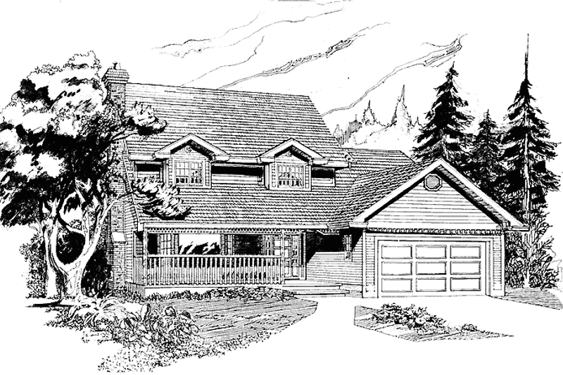 House Blueprint - Country Exterior - Front Elevation Plan #47-690