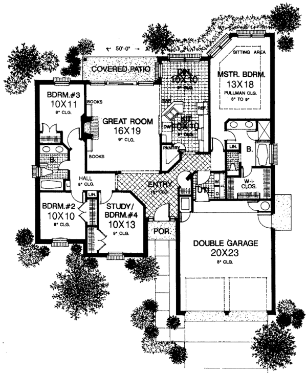 House Plan Design - Ranch Floor Plan - Main Floor Plan #310-1225
