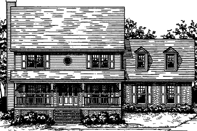 Architectural House Design - Exterior - Front Elevation 3 for Country House Plan #30-273 - 3 bed, 2.5 bath