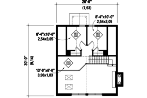 Floor Plan - Upper Floor for Cabin House Plan #25-4311 - 3 bed, 1 bath
