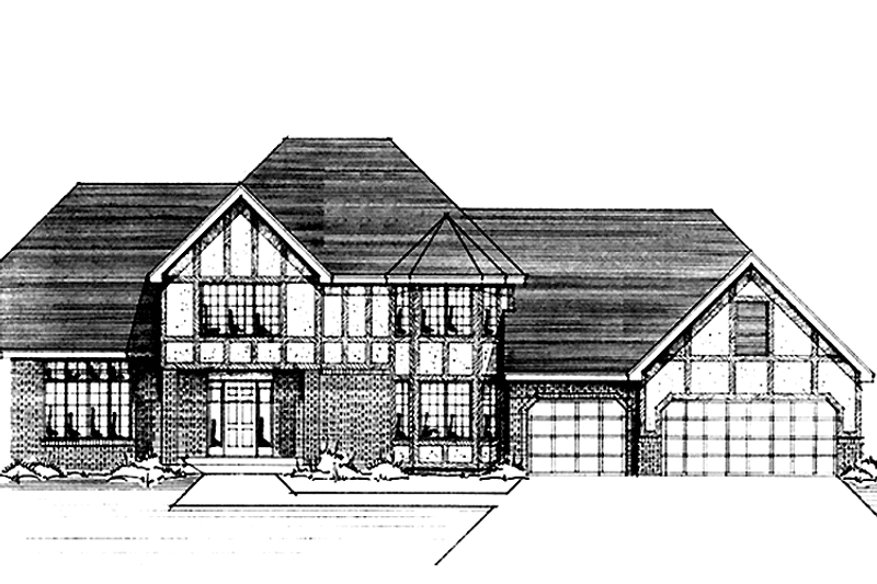 Architectural House Design - Exterior - Front Elevation 3 for Tudor House Plan #51-920 - 4 bed, 2.5 bath