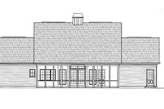 Exterior - Rear Elevation for European House Plan #119-151 - 3 bed, 3 bath