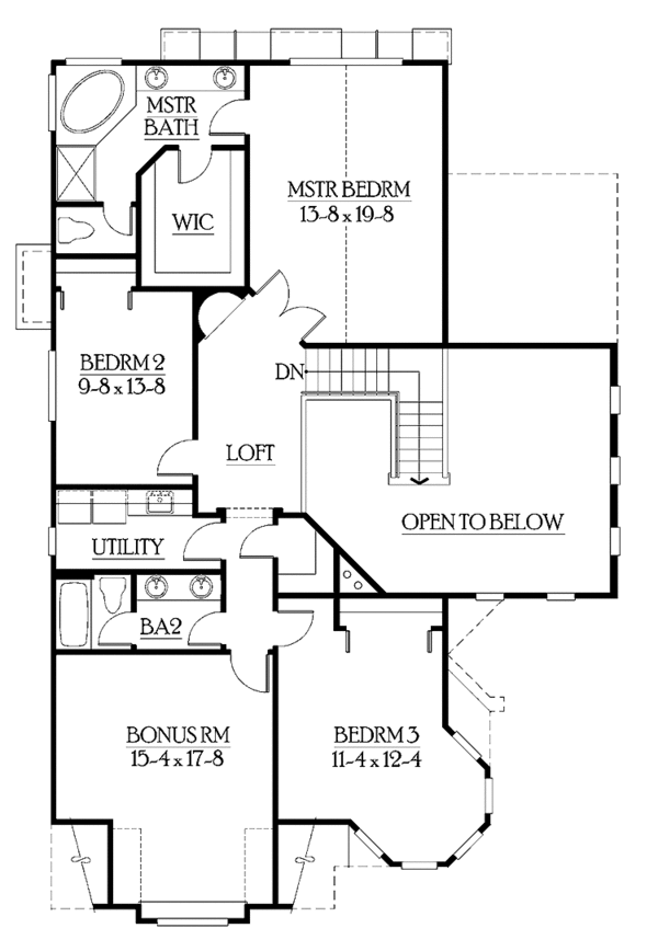 House Plan Design - Craftsman Floor Plan - Upper Floor Plan #132-317
