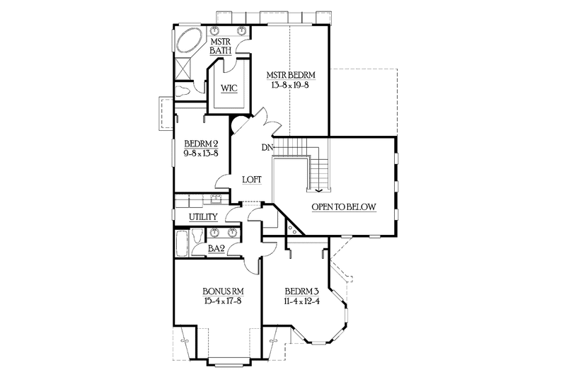 Home Plan - Floor Plan - Upper Floor for Craftsman House Plan #132-317 - 3 bed, 2.5 bath