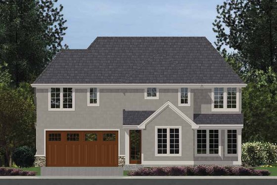 Exterior - Rear Elevation for Tudor House Plan #48-872 - 4 bed, 2.5 bath