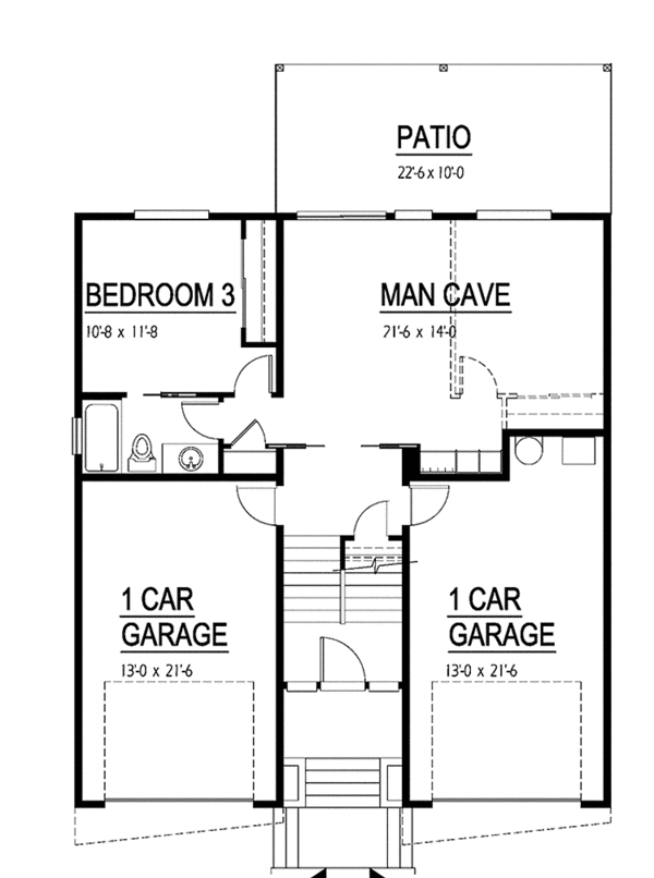 House Plan Design - Contemporary Floor Plan - Lower Floor Plan #569-16