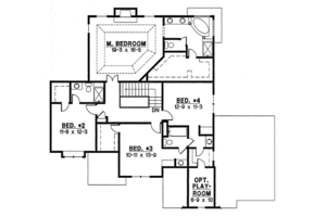 Floor Plan - Upper Floor for Traditional House Plan #67-859 - 4 bed, 3 bath