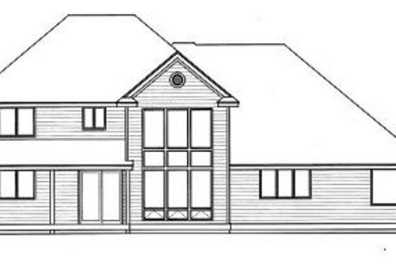 Exterior - Rear Elevation for Farmhouse House Plan #100-218 - 4 bed, 2.5 bath