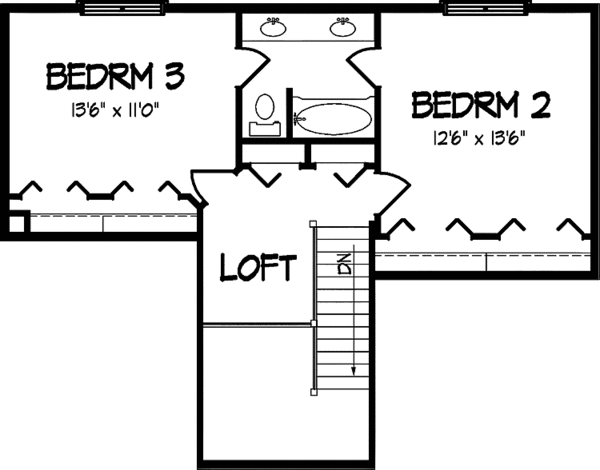 House Design - Country Floor Plan - Upper Floor Plan #320-548