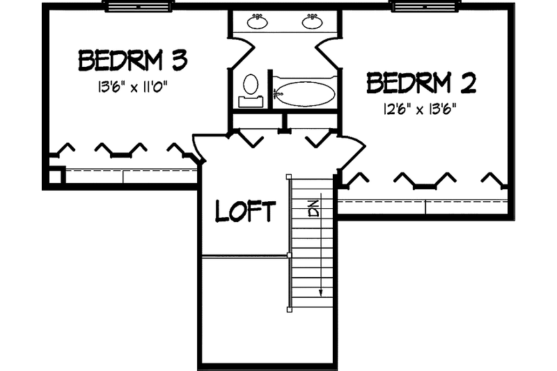 Architectural House Design - Floor Plan - Upper Floor for Country House Plan #320-548 - 3 bed, 4.5 bath