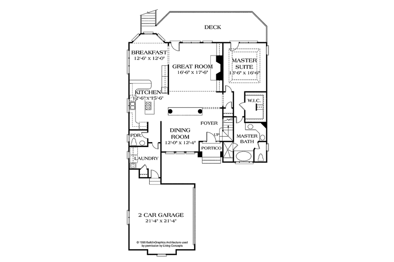 Home Plan - Floor Plan - Main Floor for Mediterranean House Plan #453-113 - 4 bed, 3.5 bath