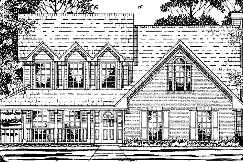 Home Plan - Country Exterior - Front Elevation Plan #42-490