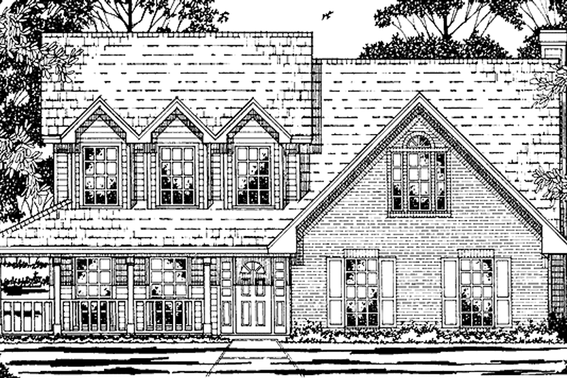 Architectural House Design - Country Exterior - Front Elevation Plan #42-490