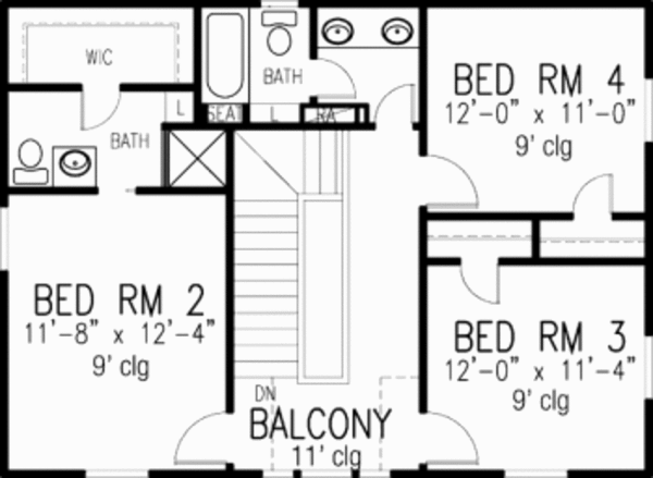 Dream House Plan - Country Floor Plan - Upper Floor Plan #410-135