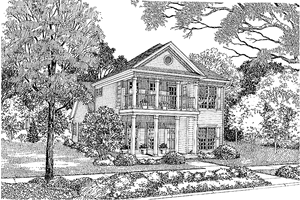 Classical Exterior - Front Elevation Plan #17-2669