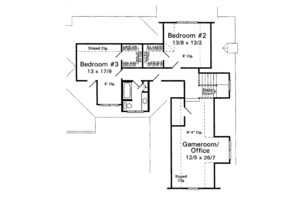 Floor Plan - Upper Floor for Traditional House Plan #41-161 - 3 bed, 2.5 bath
