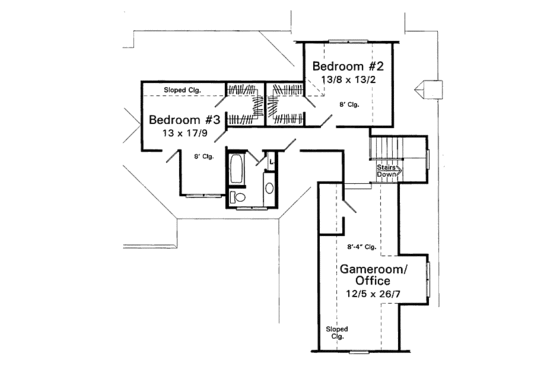 Floor Plan - Upper Floor for Traditional House Plan #41-161 - 3 bed, 2.5 bath