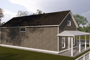 Exterior - Rear Elevation 1 for Traditional House Plan #1060-297 - 1 bed, 1.5 bath