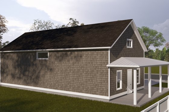 Exterior - Rear Elevation 1 for Traditional House Plan #1060-297 - 1 bed, 1.5 bath
