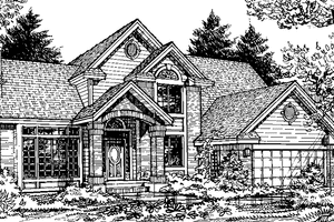 Dream House Plan - Exterior - Front Elevation for Prairie House Plan #320-1084 - 3 bed, 2.5 bath