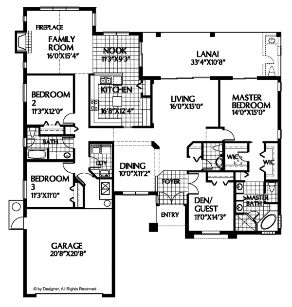 Home Plan - Mediterranean Floor Plan - Main Floor Plan #999-24