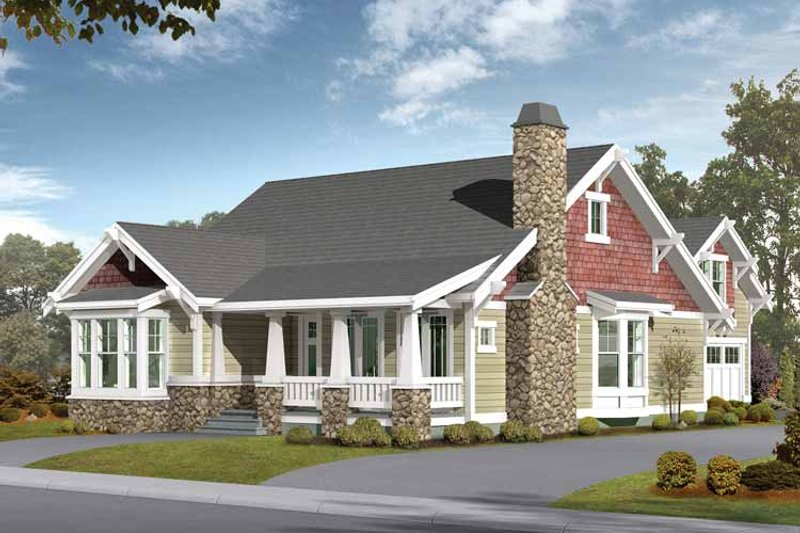 Architectural House Design - Craftsman Exterior - Front Elevation Plan #132-258