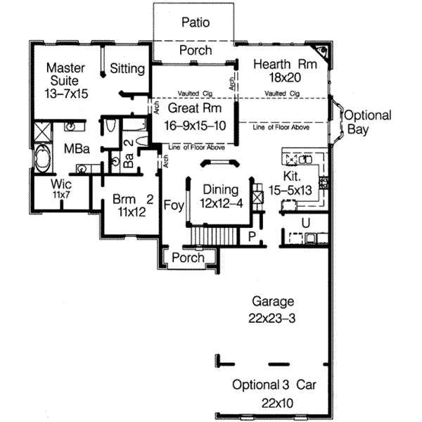 European Floor Plan - Main Floor Plan #15-268