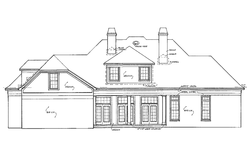 Dream House Plan - Exterior - Rear Elevation for Cottage House Plan #952-97 - 3 bed, 2 bath