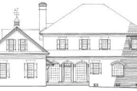 Exterior - Rear Elevation for Southern House Plan #137-197 - 4 bed, 3 bath