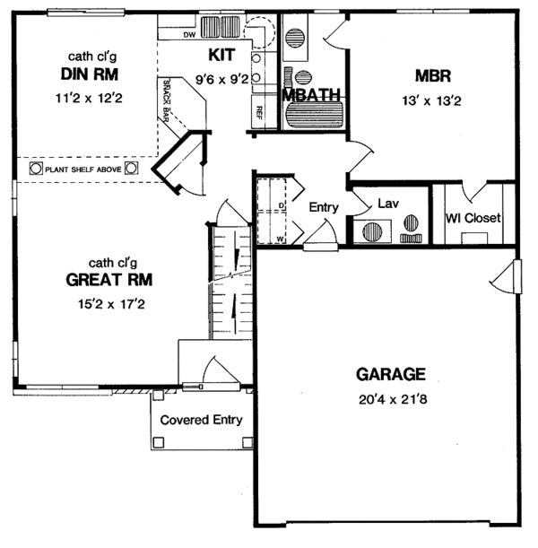 Home Plan - Traditional Floor Plan - Main Floor Plan #316-164