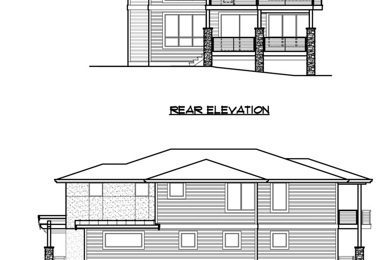 House Design - Exterior - Other Elevation 4 for Contemporary House Plan #1066-54 - 3 bed, 3 bath