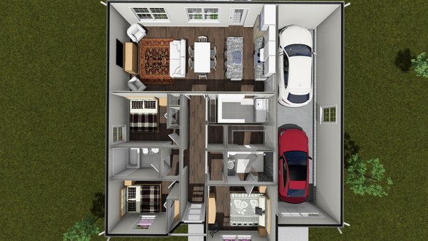 Architectural House Design - Floor Plan - Main Floor 1 for Modern House Plan #513-2470 - 3 bed, 2 bath